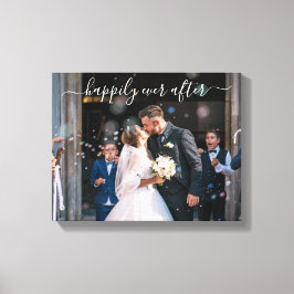 Glücklich bis ans Ende Elegantes Hochzeitsfoto Leinwanddruck
