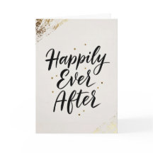 Glücklich bis ans Ende Gold-Kalligrafie-Hochzeitsk