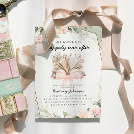 Glücklich bis ans Ende Pink Floral Book Junggesell Einladung