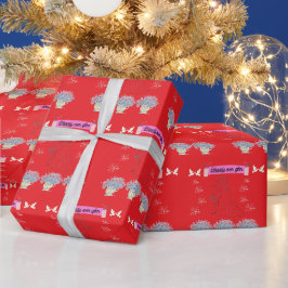Glücklich bis ans Ende rot Geschenkpapier