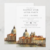 Glücklich bis ans Ende Venedig Hochzeit Einladung (Vorne/Hinten)
