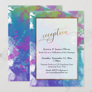 Glücklich bis ans Lebensende Gold Farbige Künstler Einladung