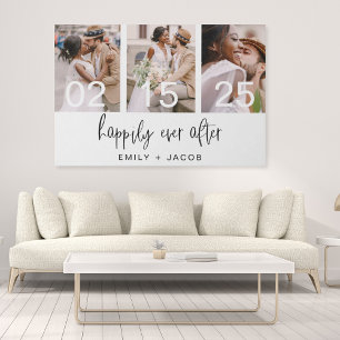 Glücklich bis ans Lebensende Hochzeit Minimalistis Leinwanddruck