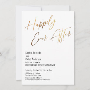 Glücklich bis ans Lebensende Moderne elegante Gold Einladung