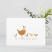 Glücklich bist du meine Mama Hen and Chicks Karte (Stehend Vorderseite)