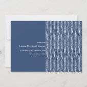 GLÜCKLICH | Blaue gepunktete Geburtsankündigungska Ankündigung (Rückseite)