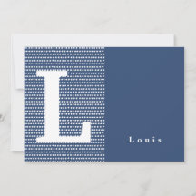 GLÜCKLICH | Blaue gepunktete Geburtsankündigungska