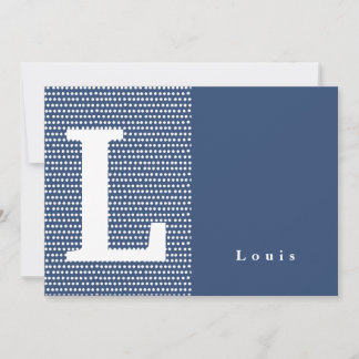 GLÜCKLICH | Blaue gepunktete Geburtsankündigungska Ankündigung