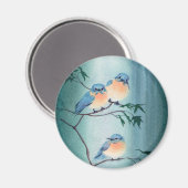 GLÜCKLICH BLUEBIRDS VON SHARON SHARPE MAGNET (Vorderseite/Rückseite)