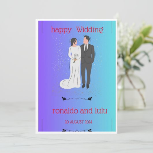 GLÜCKLICH BREITEN EINLADUNG (Stehend Vorderseite)