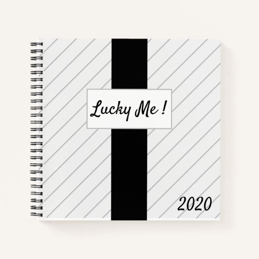 Glücklich! Button-Strippenbuch Notizblock (Vorderseite)