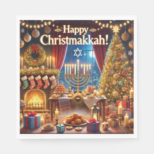 Glücklich Christmakkah! Serviette (Vorderseite)