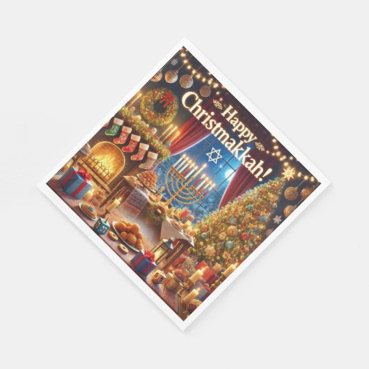 Glücklich Christmakkah! Serviette (Ecke)