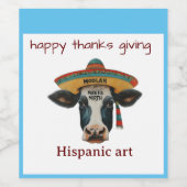 glücklich dank der hispanic Art Weinetikett (Einzelnes Label)