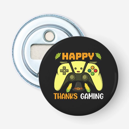 Glücklich dank Gaming Funny Flaschenöffner (Vorderseite)