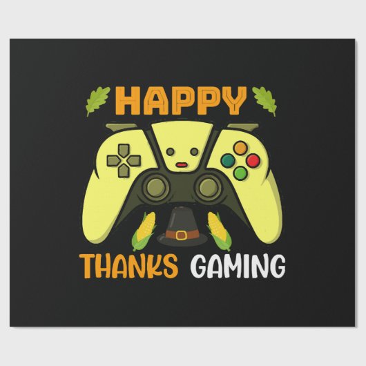 Glücklich dank Gaming Funny Geschenkpapier (Flach)