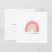 Glücklich dank Niedliches Rainbow Animal Personali Dankeskarte (Vorne/Hinten)