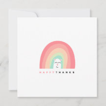 Glücklich dank Niedliches Rainbow Animal Personali