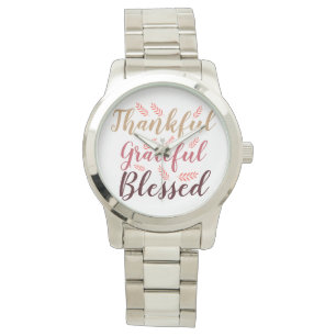 glücklich dankbar, dankbar, gesegnet armbanduhr
