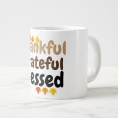 glücklich dankbar, dankbar, gesegnet Jumbo-Tasse (Vorderseite Rechts)