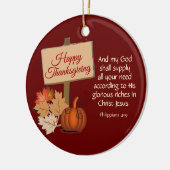 GLÜCKLICH DANKEN, DASS mein Gott BURGUNDY liefert Keramik Ornament (Links)