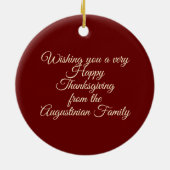 GLÜCKLICH DANKEN, DASS mein Gott BURGUNDY liefert Keramik Ornament (Hinten)