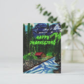 GLÜCKLICH DANKSGIVING CABIN Postkarte (Stehend Vorderseite)