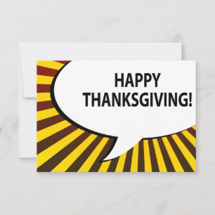 GLÜCKLICH DANKSGIVING! Comic-Blase Einladung