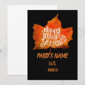 GLÜCKLICH DANKSGIVING EINLADUNG (Vorne/Hinten)