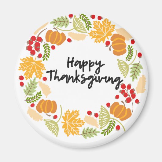 GLÜCKLICH DANKSGIVING, Erntedank Kranz, Niedlich Magnet (Vorne)