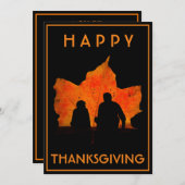 GLÜCKLICH DANKSGIVING FAMILIENABENDESSEN PARTY EINLADUNG (Vorne/Hinten)