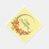 GLÜCKLICH DANKSGIVING Herbstlaubs Pumpkins Wreath Serviette (Ecke)