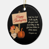 GLÜCKLICH DANKSGIVING Philippinen 4:19 Custom BLAC Keramik Ornament (Links)