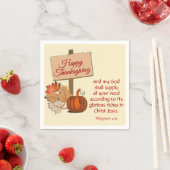 GLÜCKLICH DANKSGIVING Pumpkin Scripture Paper Serviette (Beispiel)