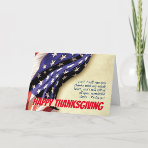 GLÜCKLICH DANKSGIVING USA-Flagge Schrift Karte