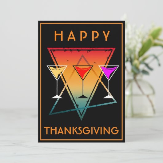 GLÜCKLICH DANKSGIVIVING ABENDESSEN FEIERN EINLADUNG (Stehend Vorderseite)