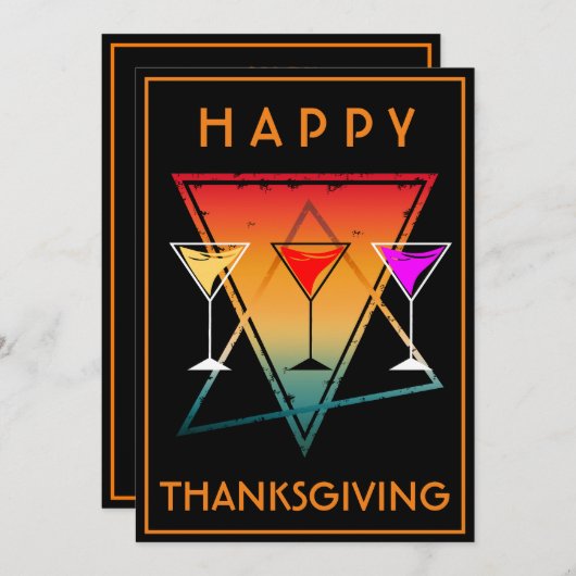 GLÜCKLICH DANKSGIVIVING ABENDESSEN FEIERN EINLADUNG (Vorne/Hinten)