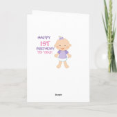 "GLÜCKLICH DER 1. GEBURTSTAG!" Grußkarte Karte (Rückseite)