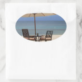 Glücklich Draußen Ovaler Aufkleber (Tasche)