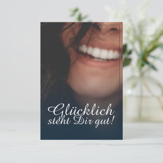 Glücklich, du Arsch! - Blau (Stehend Vorderseite)