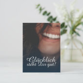 Glücklich, du Arsch! - Blau Feiertagspostkarte (Stehend Vorderseite)