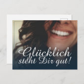 Glücklich, du Arsch! - Blau Feiertagspostkarte (Vorne/Hinten)