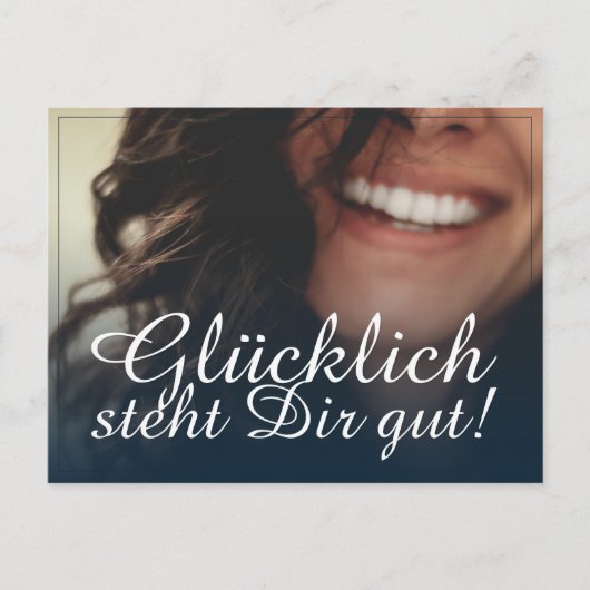 Glücklich, du Arsch! - Blau Feiertagspostkarte (Vorderseite)