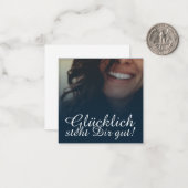 Glücklich, du Arsch! - Blau Mitteilungskarte (Vorderseite/Rückseite Beispiel)