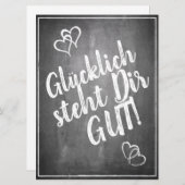 Glücklich, du Arsch! - im Kreidetafelstil (Vorne/Hinten)