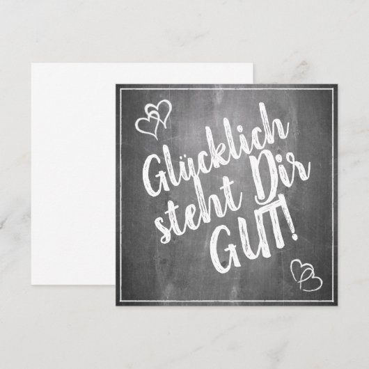 Glücklich, du Arsch! - im Kreidetafelstil (Vorne/Hinten)