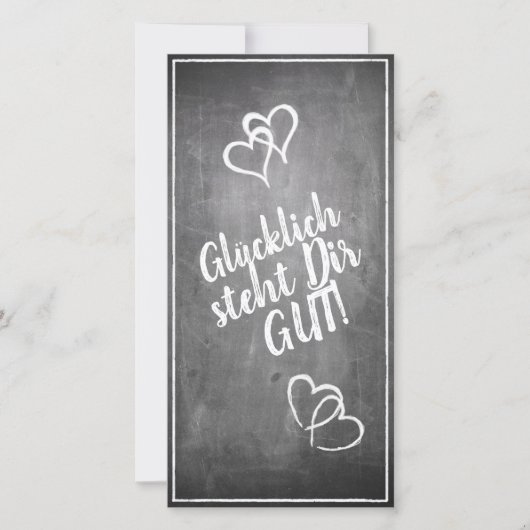 Glücklich, du Arsch! - im Kreidetafelstil (Vorderseite)