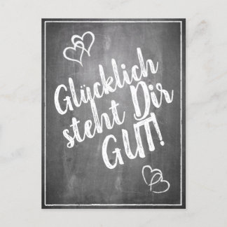 Glücklich, du Arsch! - im Kreidetafelstil Feiertagspostkarte