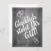 Glücklich, du Arsch! - im Kreidetafelstil Feiertagspostkarte (Vorne/Hinten)
