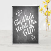 Glücklich, du Arsch! - im Kreidetafelstil Karte (Gelbe Blume)